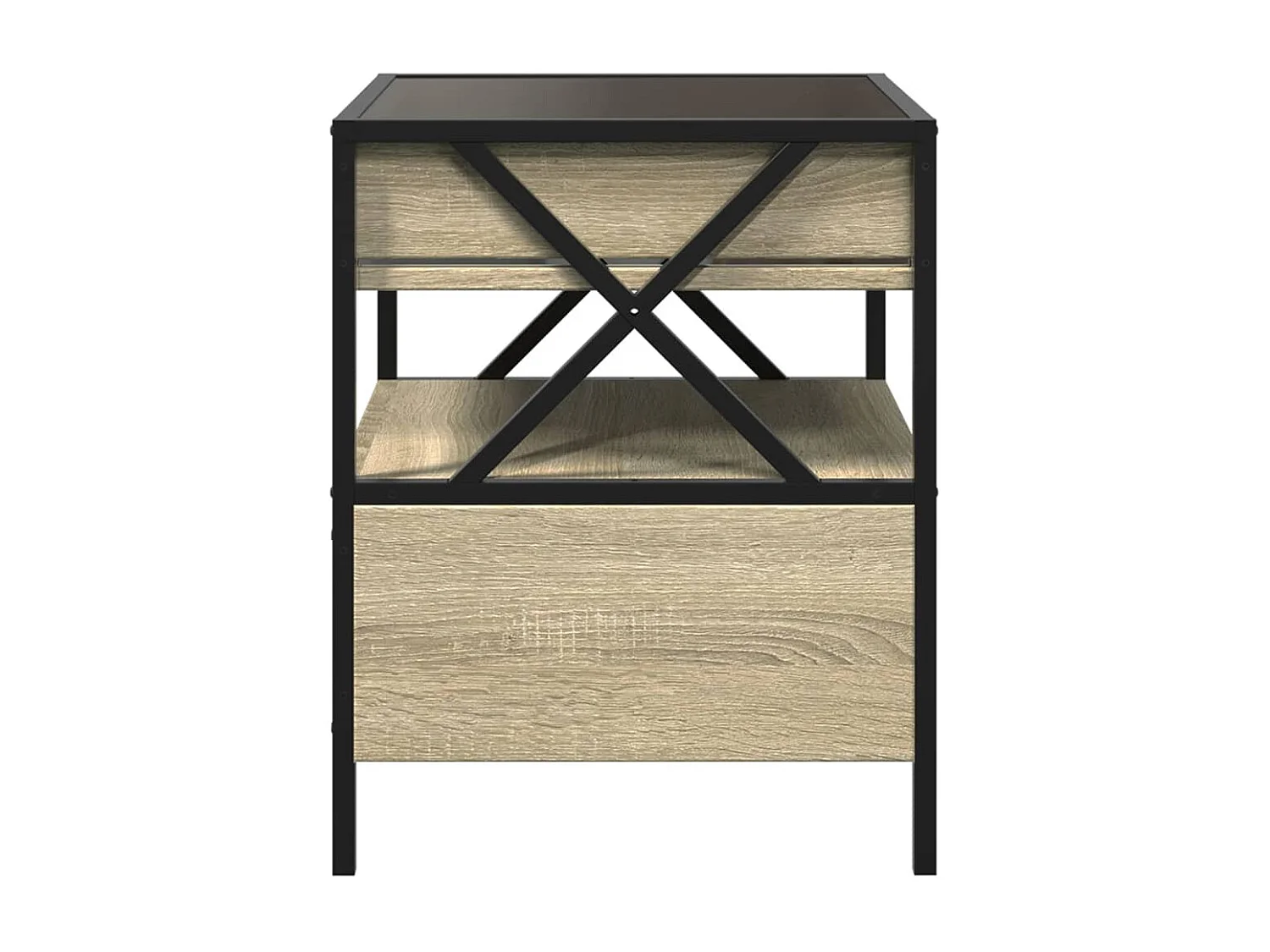 Nachtkastje met oneindige LED Sonoma eiken 40x40x51 cm