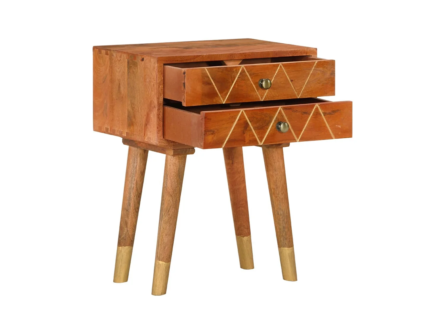 Nachtkastje 43 x 30 x 58 cm Massief mangohout