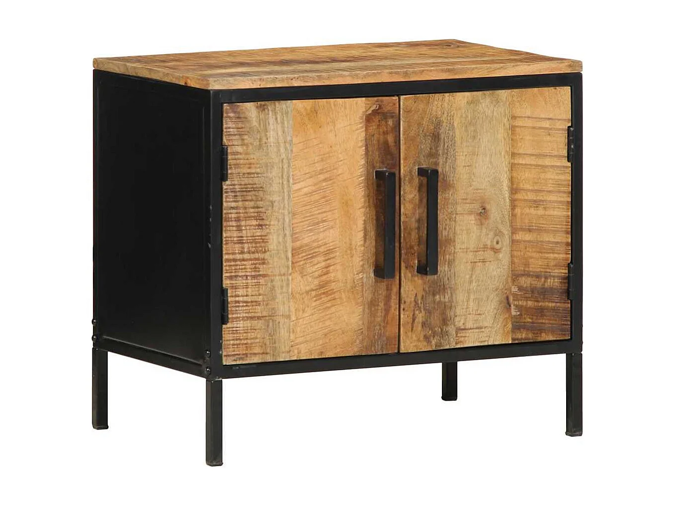Table de chevet 50x30x45 cm Bois massif de manguier brut