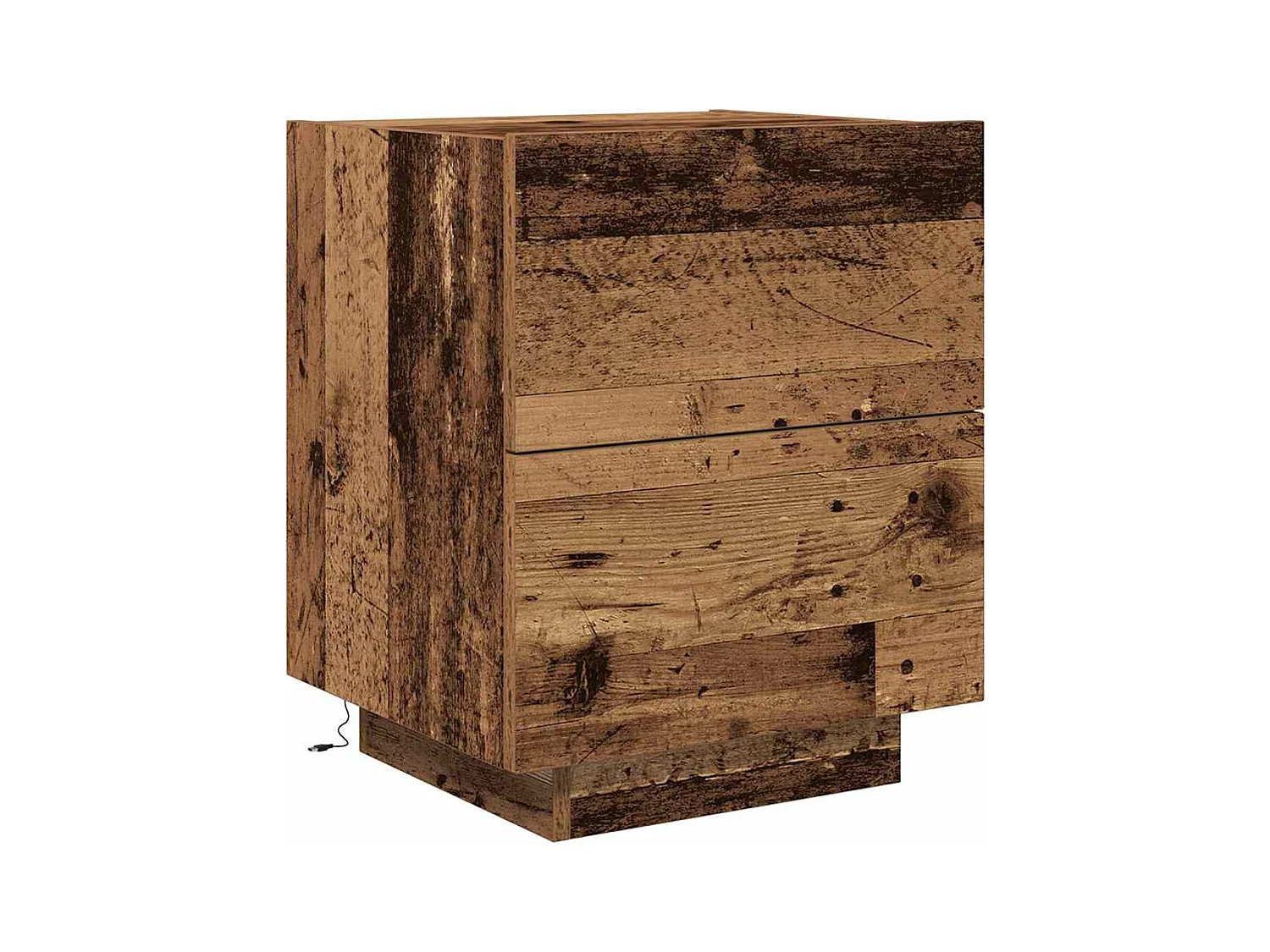 Comodini con luci LED 2 pz Legno antico 45x40x55 cm