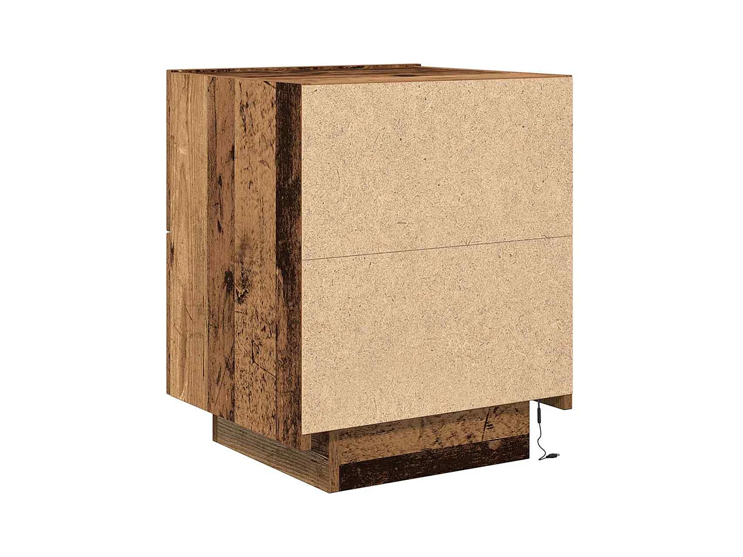 Comodini con luci LED 2 pz Legno antico 45x40x55 cm