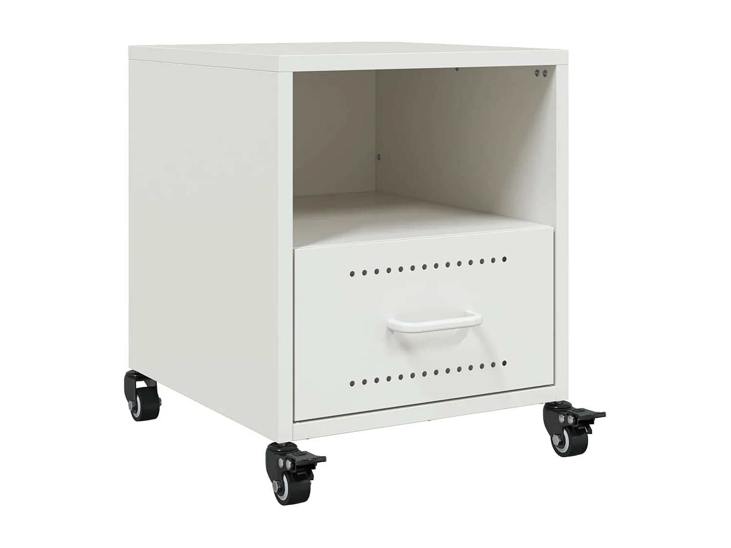 Tables de chevet 2 pcs blanc 36x39x43,5 cm acier