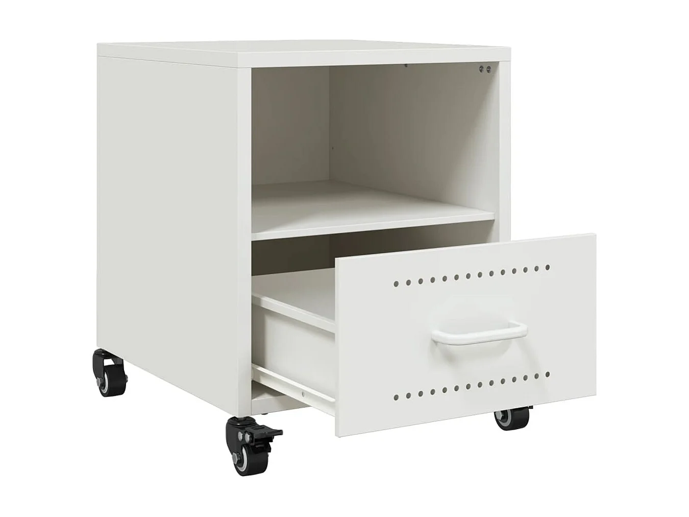 Tables de chevet 2 pcs blanc 36x39x43,5 cm acier