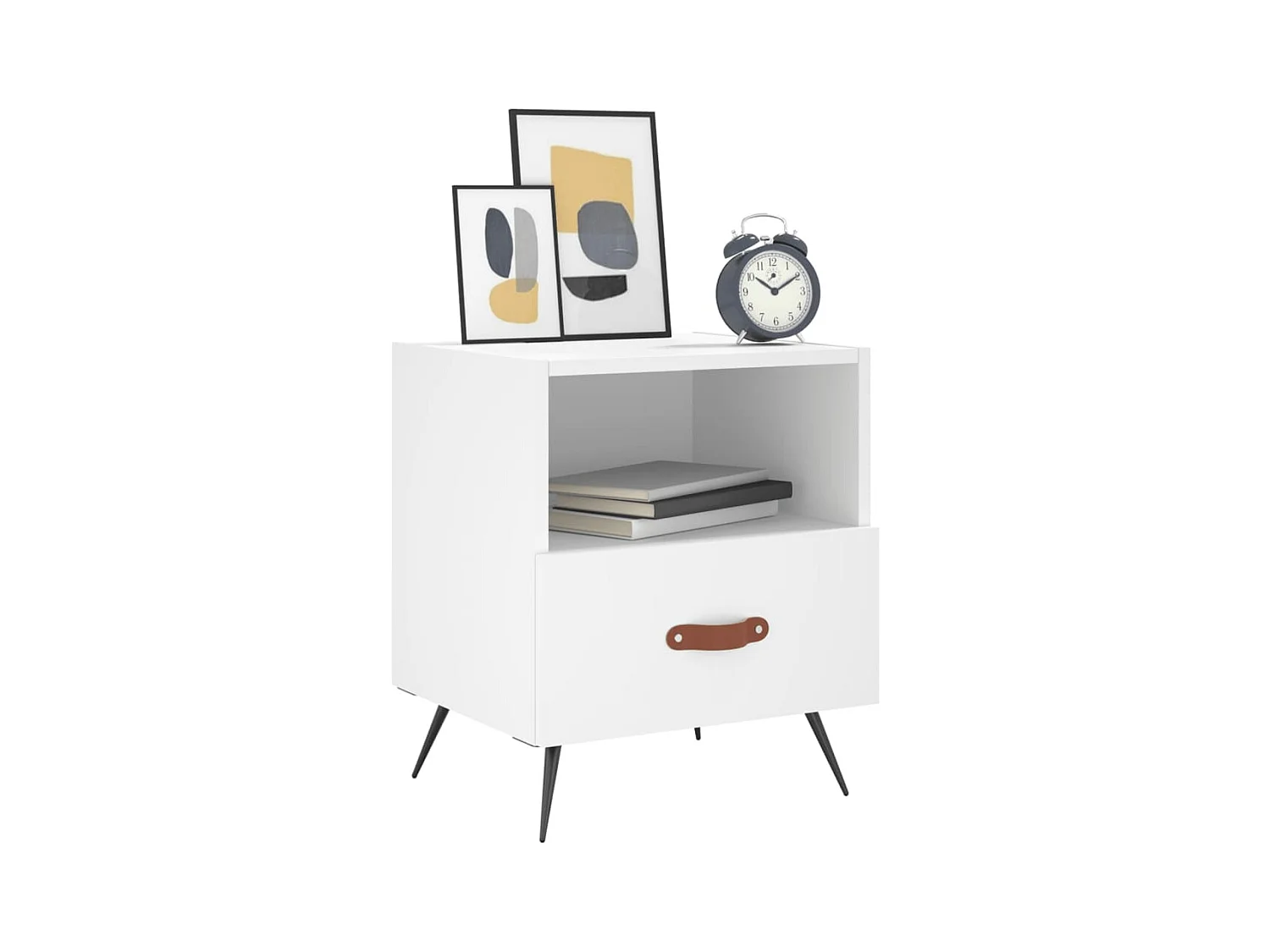 Nachttische 2 Stück weiß 40x35x47,5 cm Holzwerkstoff