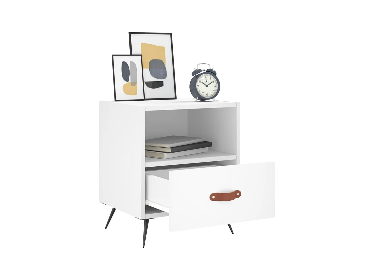 Nachttische 2 Stück weiß 40x35x47,5 cm Holzwerkstoff