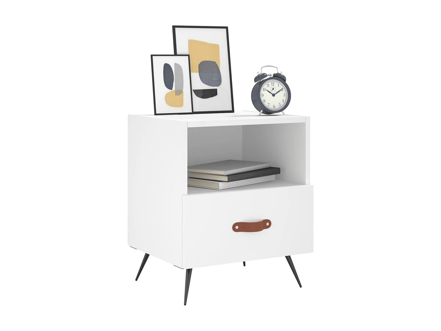 Comodini 2 pezzi bianchi 40x35x47,5 cm in legno ingegnerizzato