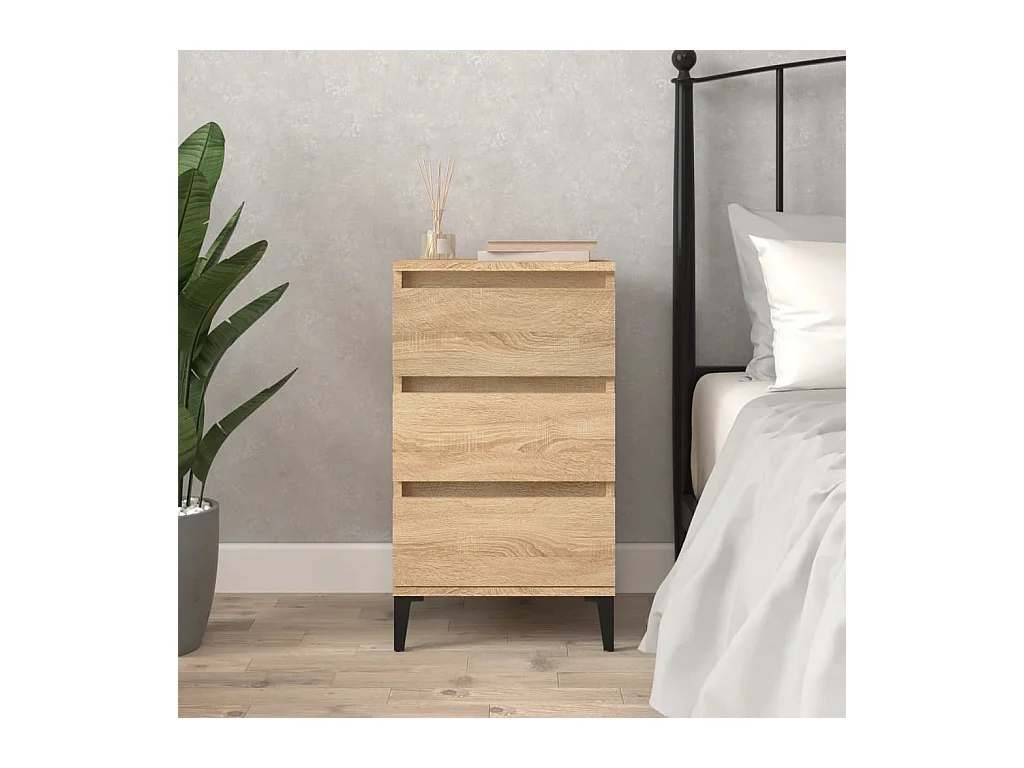 Table de chevet chêne sonoma 40x35x70 cm bois d'ingénierie