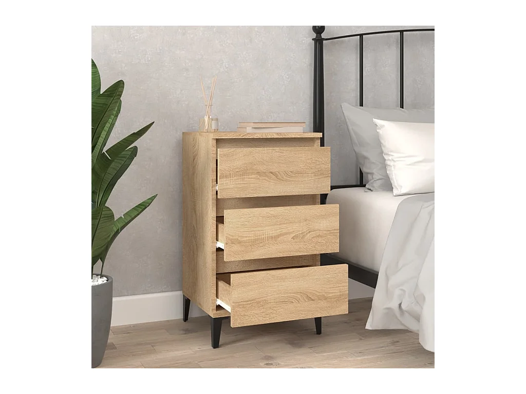 Table de chevet chêne sonoma 40x35x70 cm bois d'ingénierie