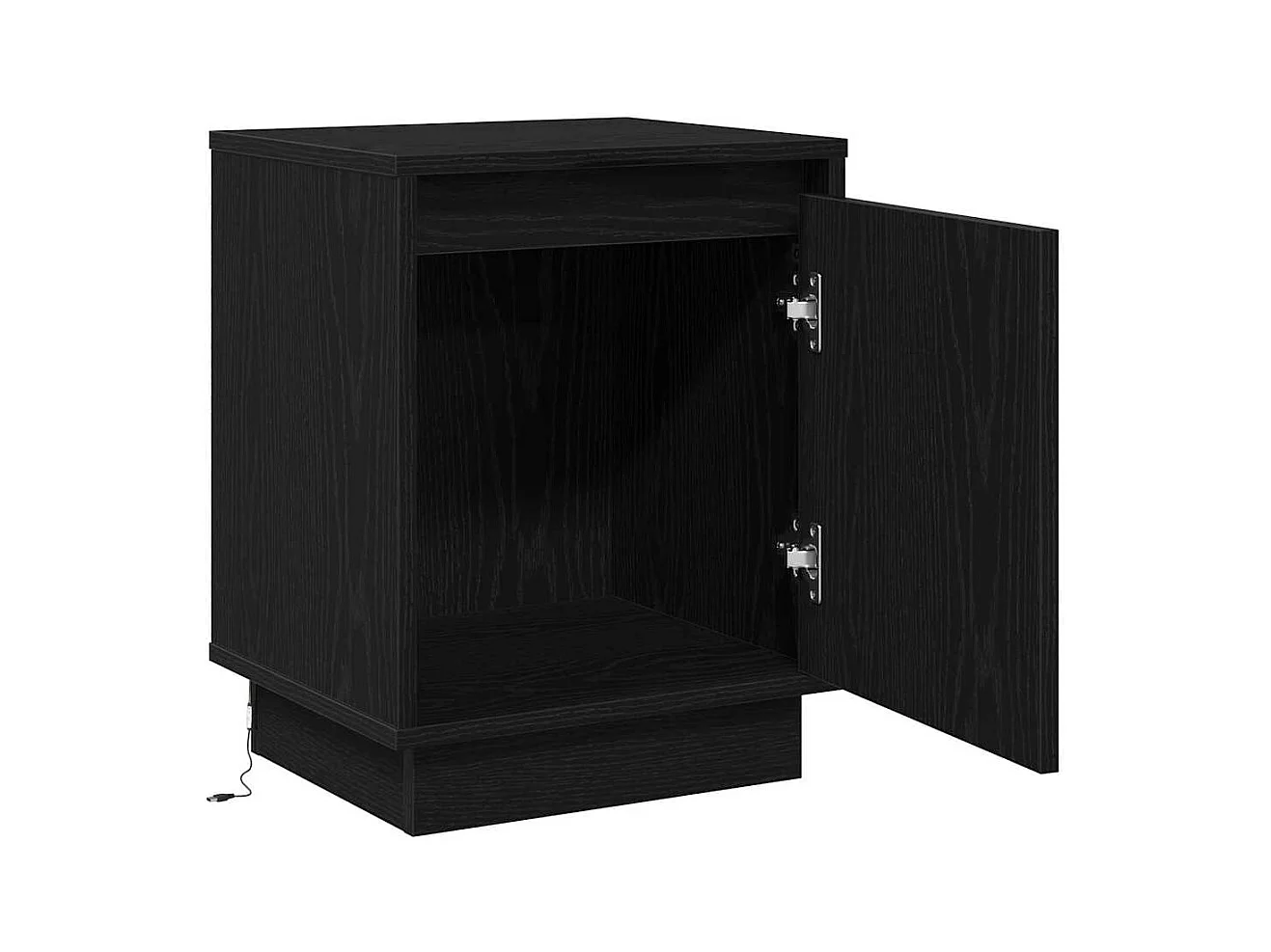 Table de chevet avec lumières LED Noire 39x34,5x50 cm