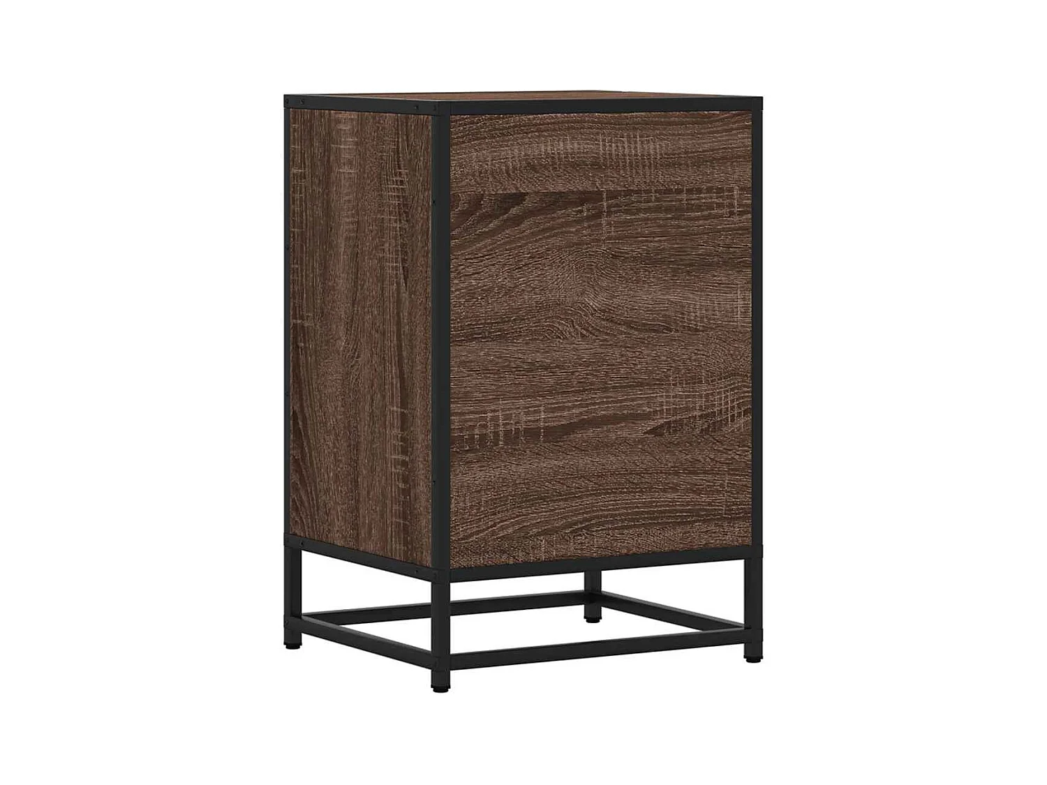 Nachtkastje bruin eiken 40x34,5x60cm bewerkt hout metaal