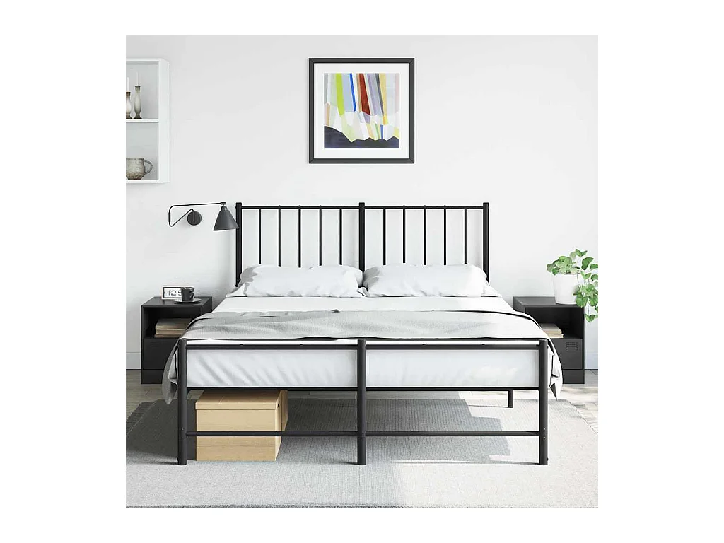 Tables de chevet 2 pcs noir 34,5x39x44 cm acier