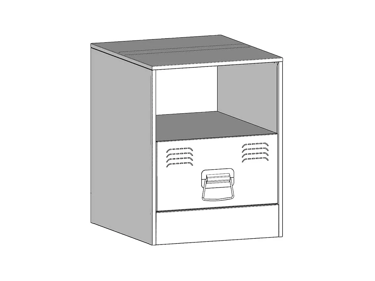 Tables de chevet 2 pcs noir 34,5x39x44 cm acier