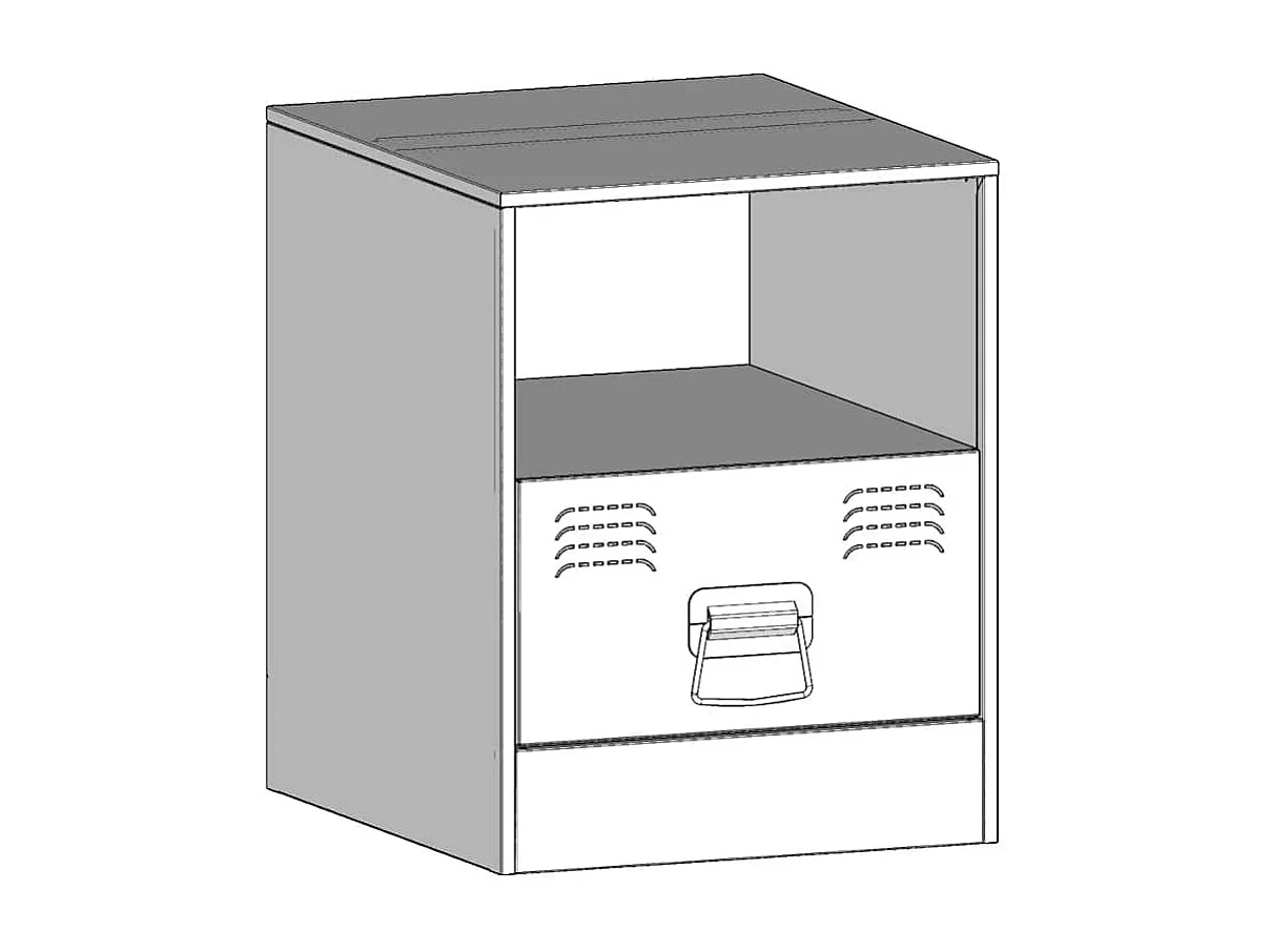 Tables de chevet 2 pcs noir 34,5x39x44 cm acier