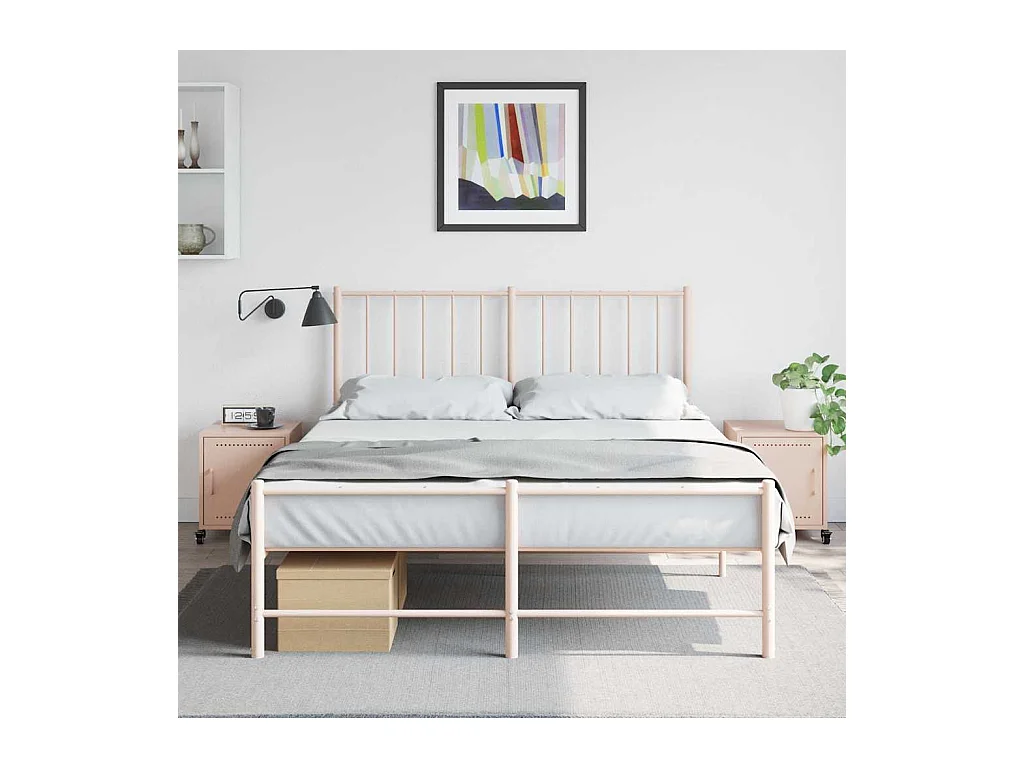 Tables de chevet 2 pcs rose 36x39x43,5 cm acier