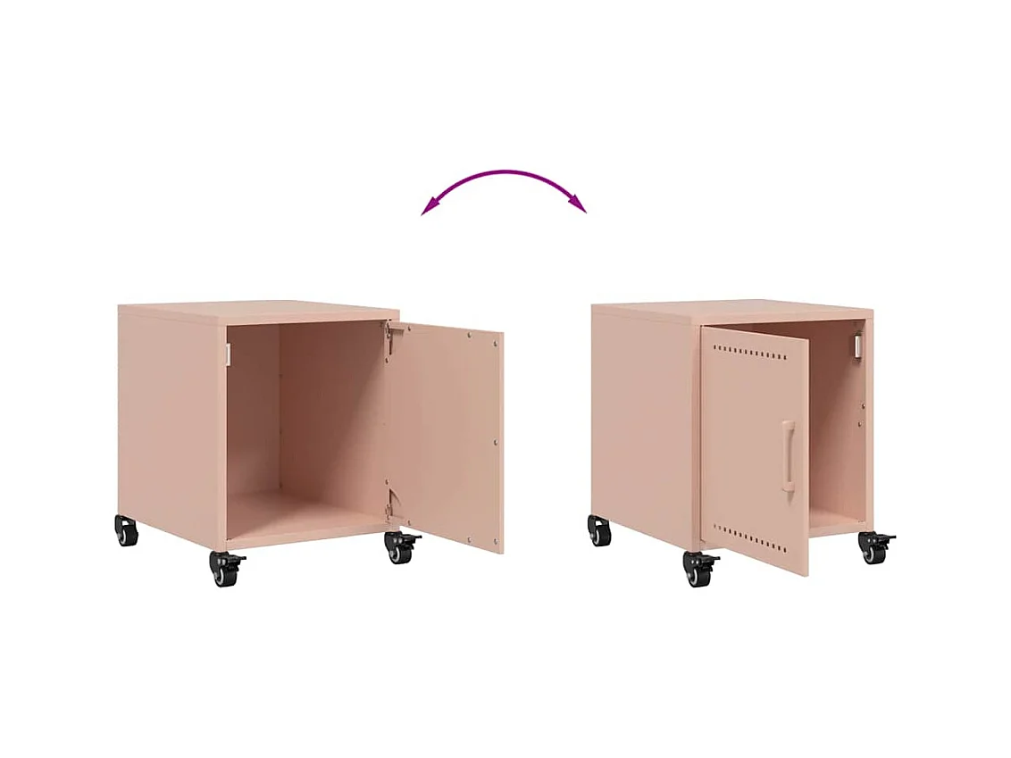 Tables de chevet 2 pcs rose 36x39x43,5 cm acier