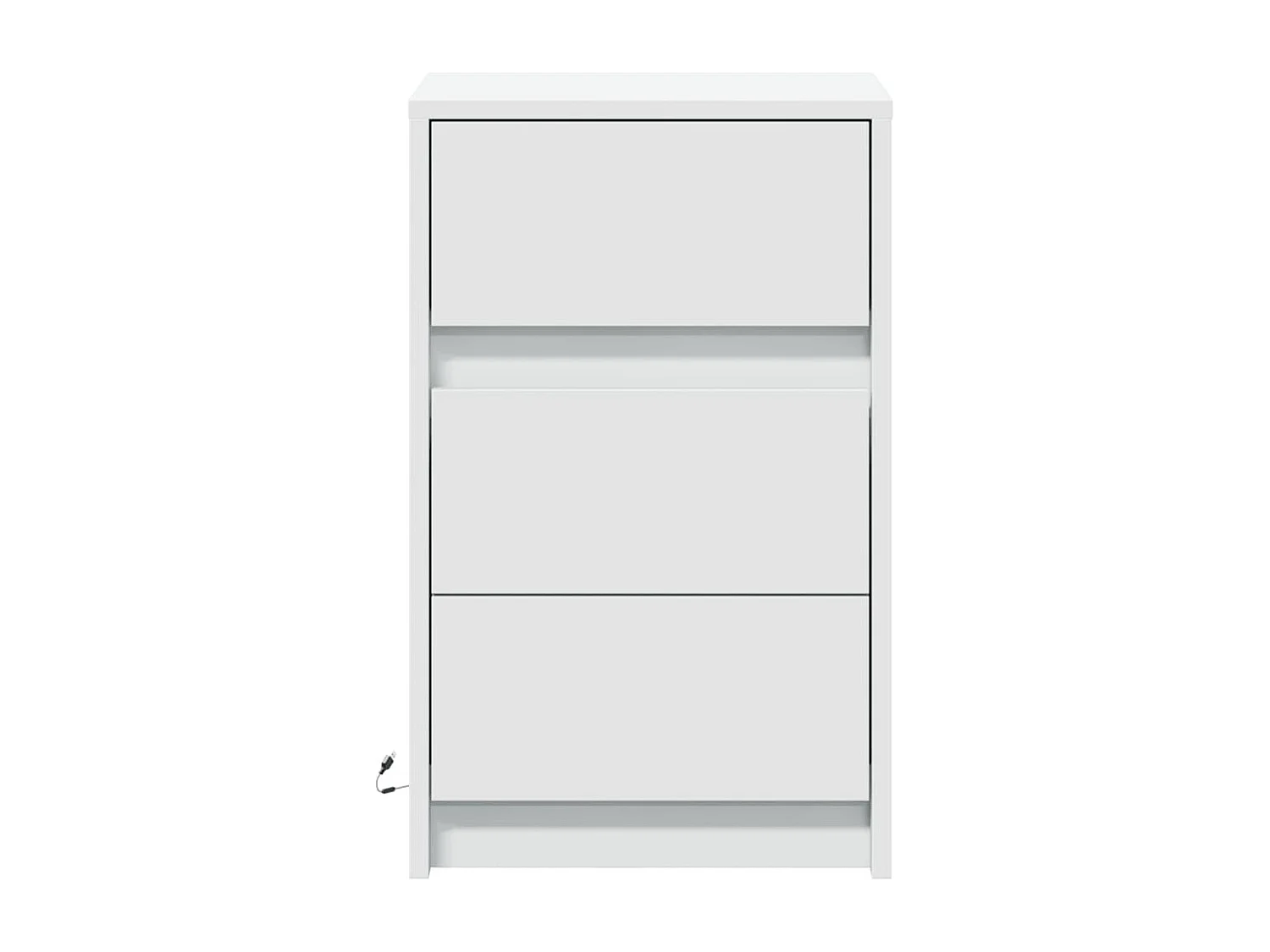 Armoire de chevet avec lumières LED blanc bois d'ingénierie