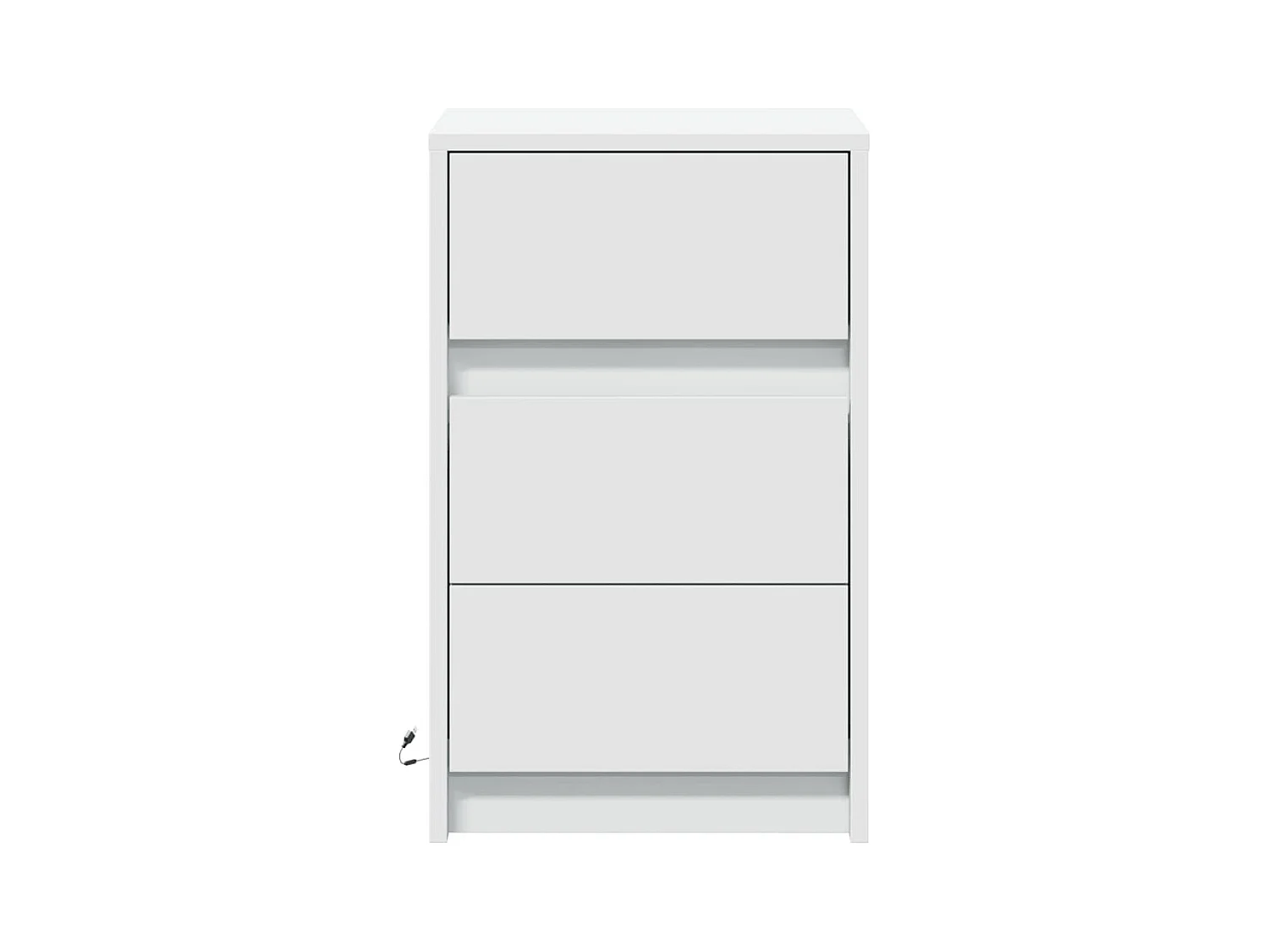 Nachtkastje met ledverlichting, wit bewerkt hout