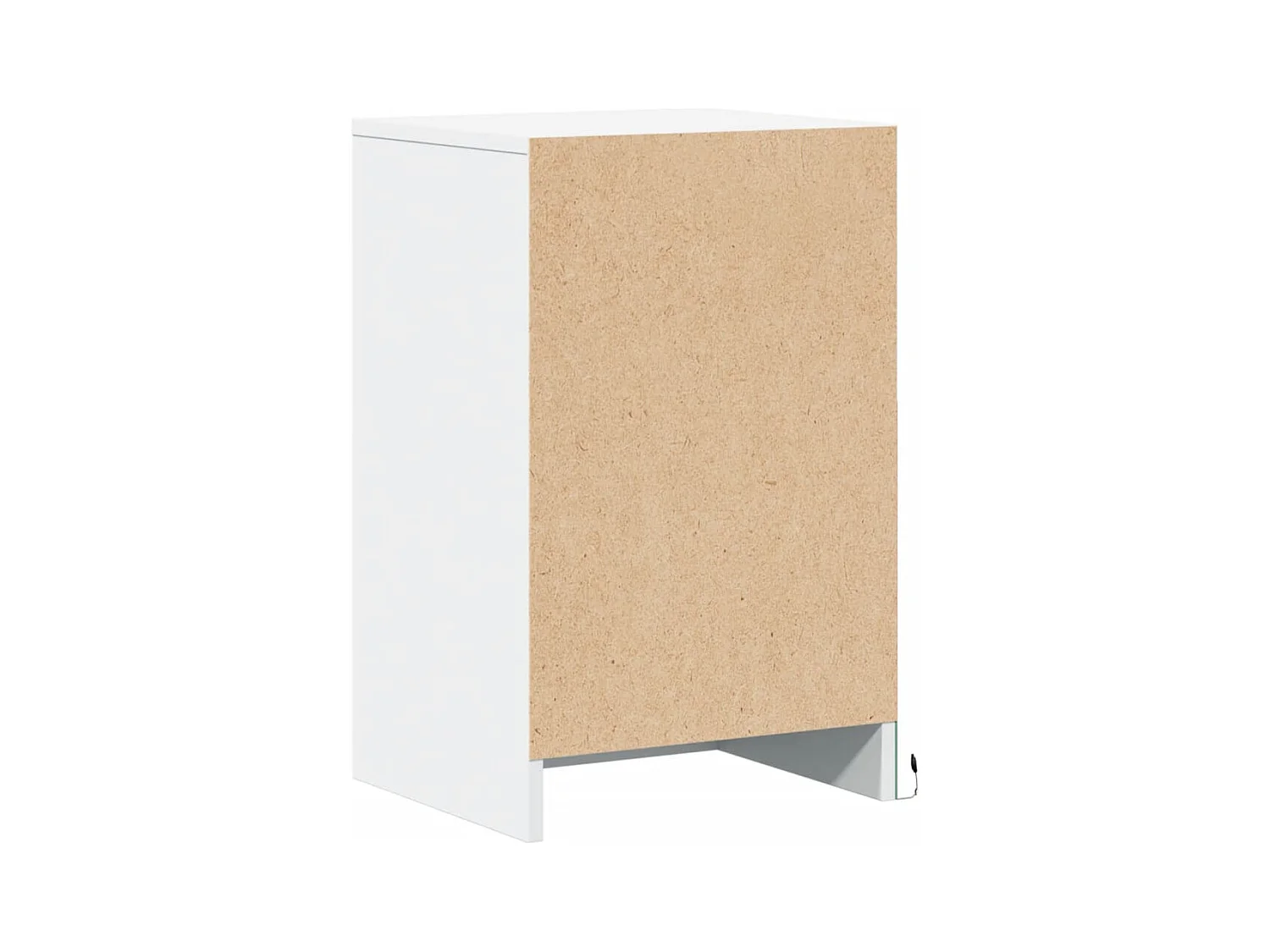 Nachtkastje met ledverlichting, wit bewerkt hout