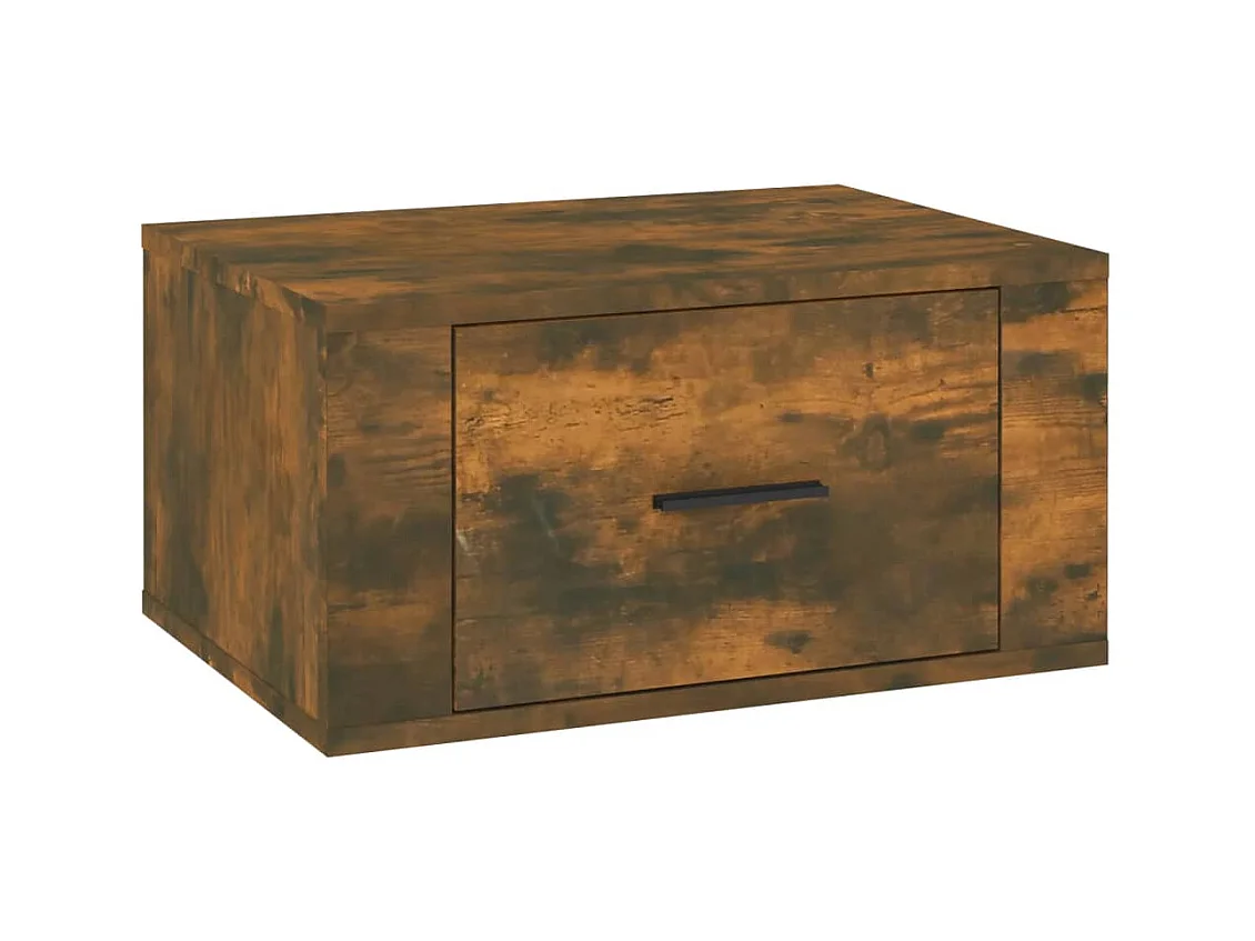 Comodino da parete in rovere affumicato 50x36x25 cm