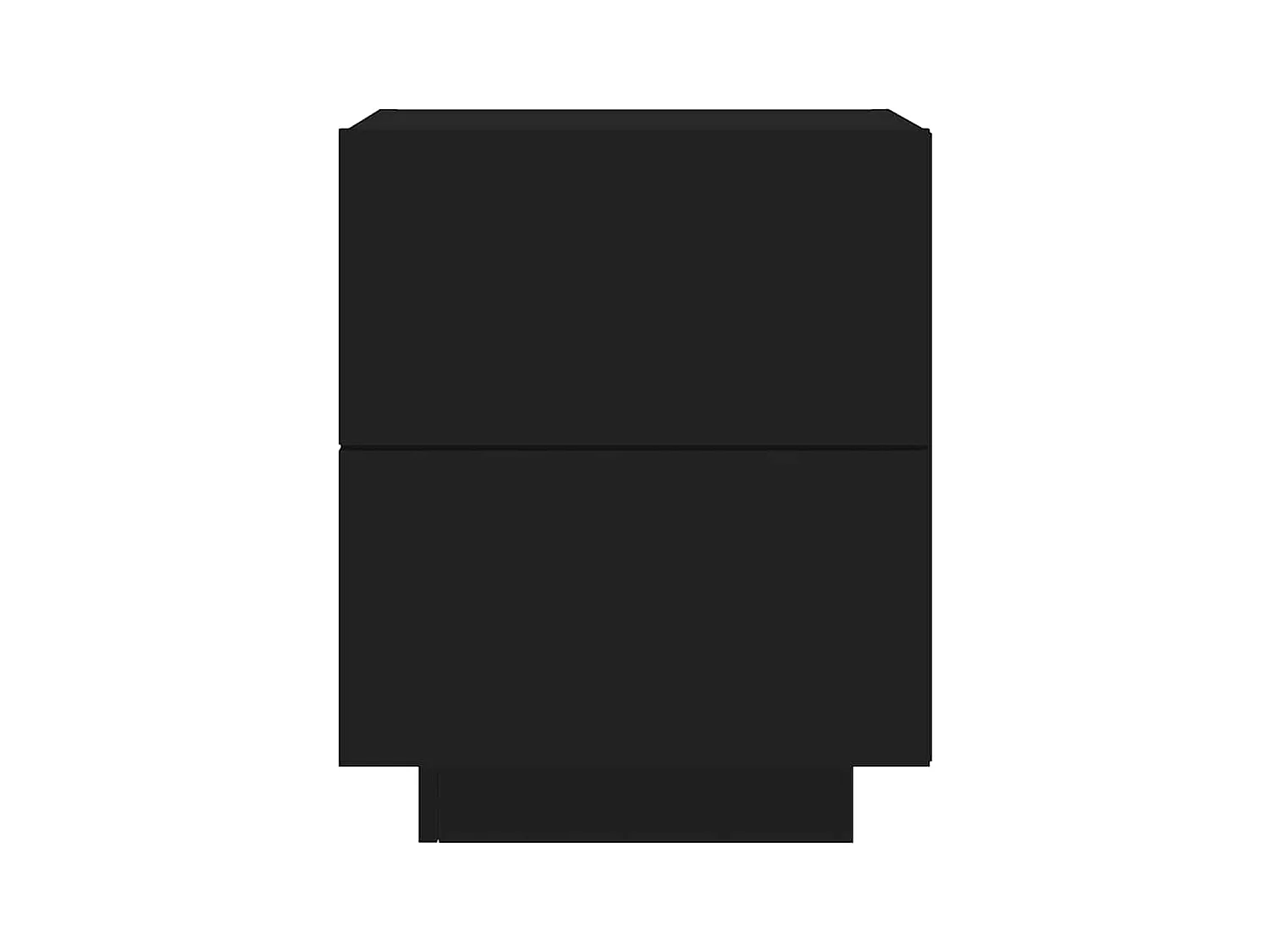 Armoires de chevet et lumières LED 2 pcs noir bois d'ingénierie