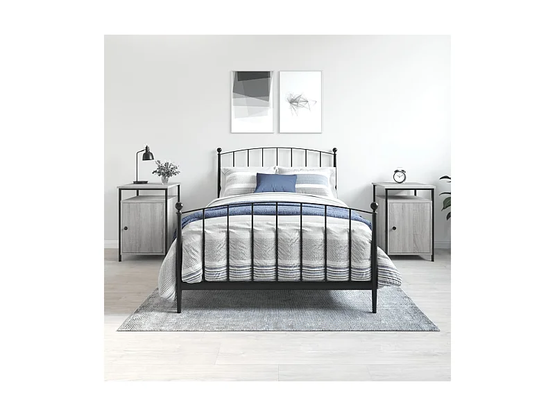 Comodini 2 pezzi grigio sonoma 40x42x60cm in legno ingegnerizzato