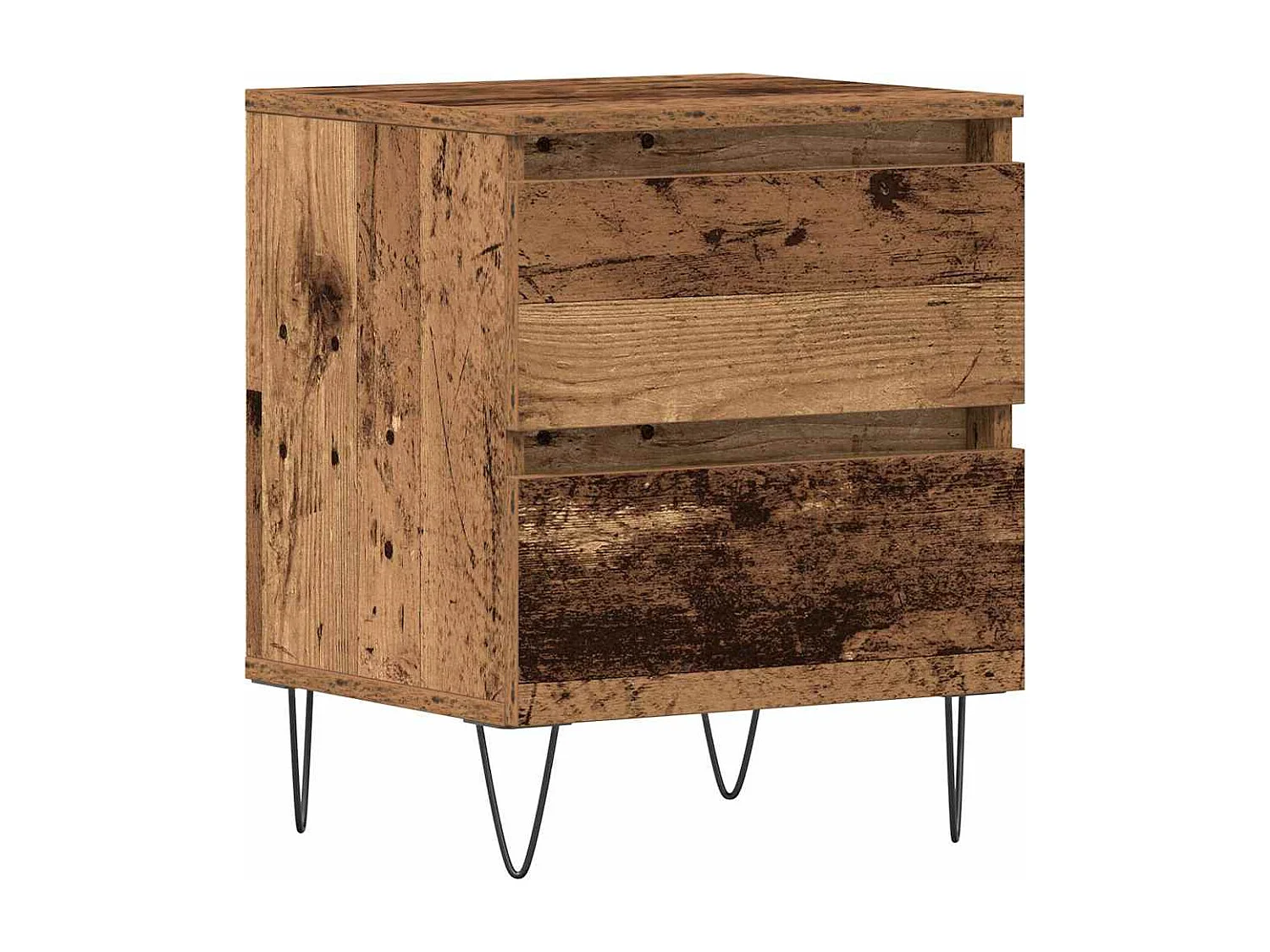 Table de chevet en bois ancien 40x35x50 cm en bois reconstitué