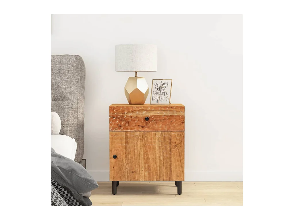 Table de chevet 50x33x60 cm bois d'acacia solide