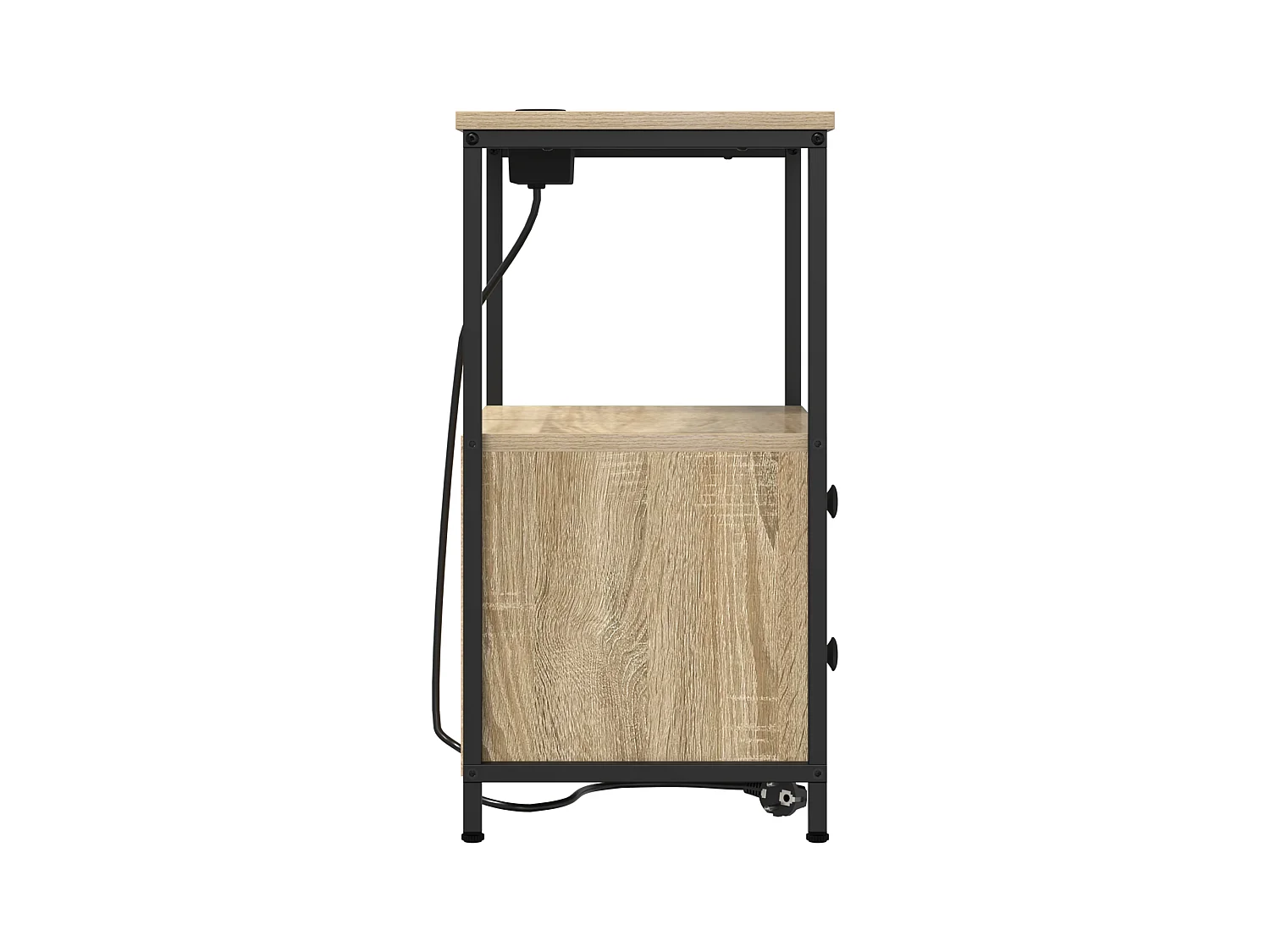 Table de nuit avec station de chargement Chêne sonoma