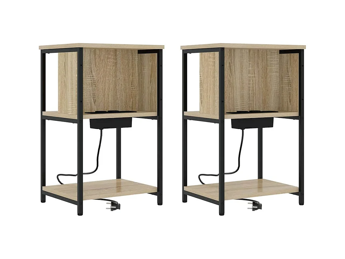 Cabinet de chevet 2 pcs Chêne sonoma 38 x 31 x 61 cm