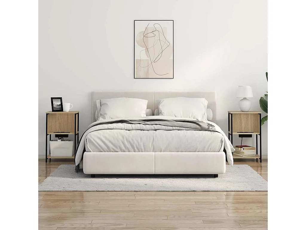 Comodino 2 pezzi in rovere Sonoma 38 x 31 x 61 cm