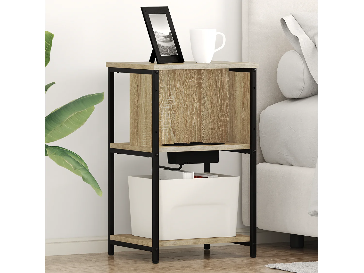 Comodino 2 pezzi in rovere Sonoma 38 x 31 x 61 cm