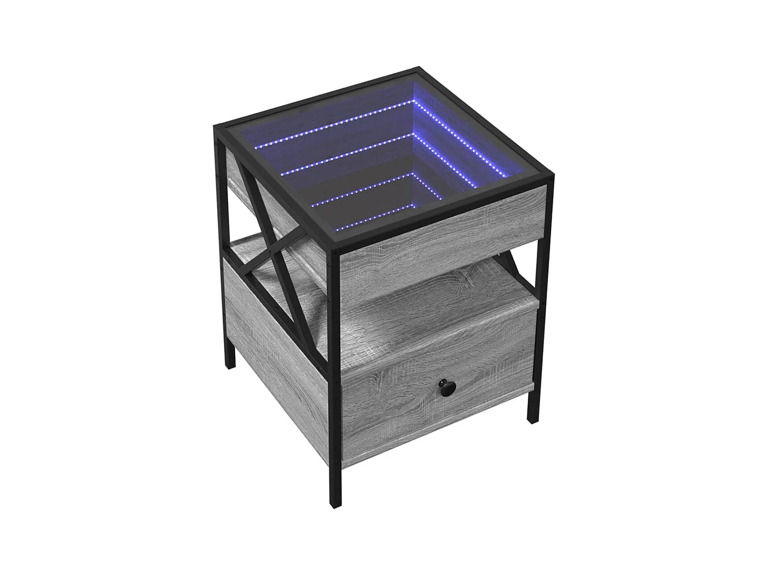 Nachtkastje met LED infinity sonoma grijs 40x40x51 cm
