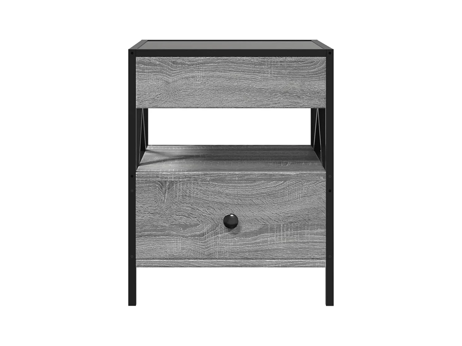 Nachtkastje met LED infinity sonoma grijs 40x40x51 cm