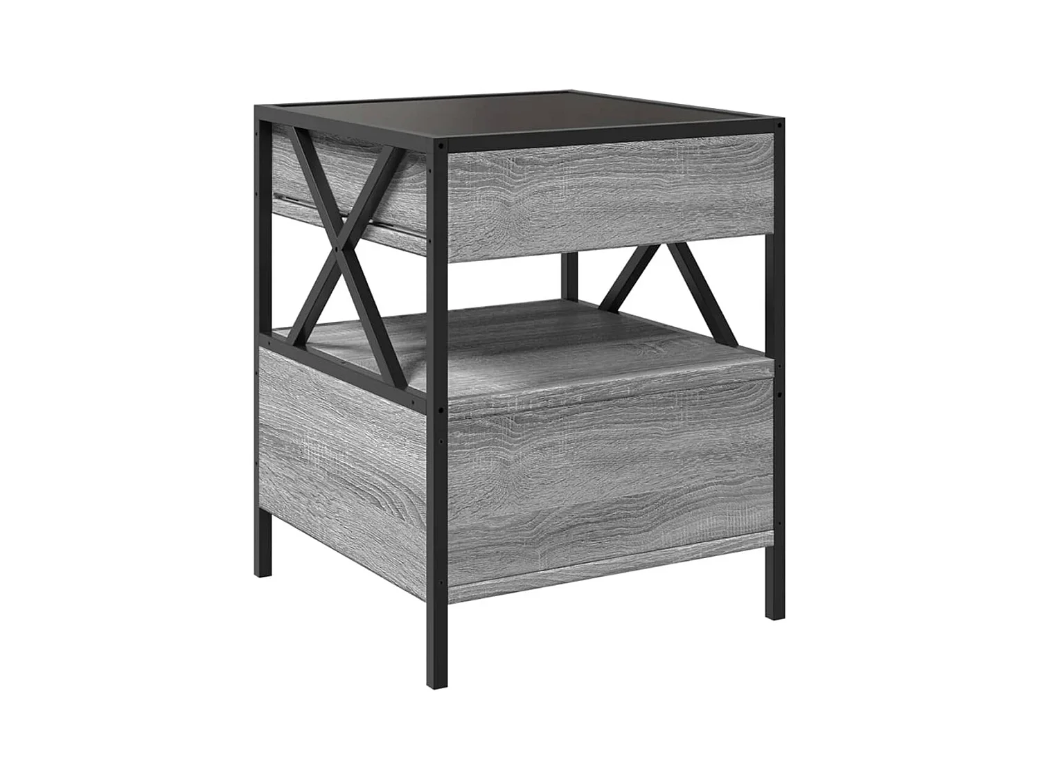 Nachtkastje met LED infinity sonoma grijs 40x40x51 cm