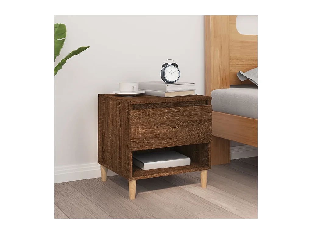 Table de chevet Chêne brun 50x46x50 cm Bois d'ingénierie