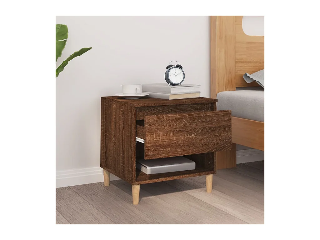 Table de chevet Chêne brun 50x46x50 cm Bois d'ingénierie