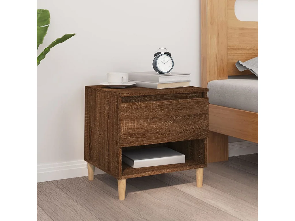 Table de chevet Chêne brun 50x46x50 cm Bois d'ingénierie