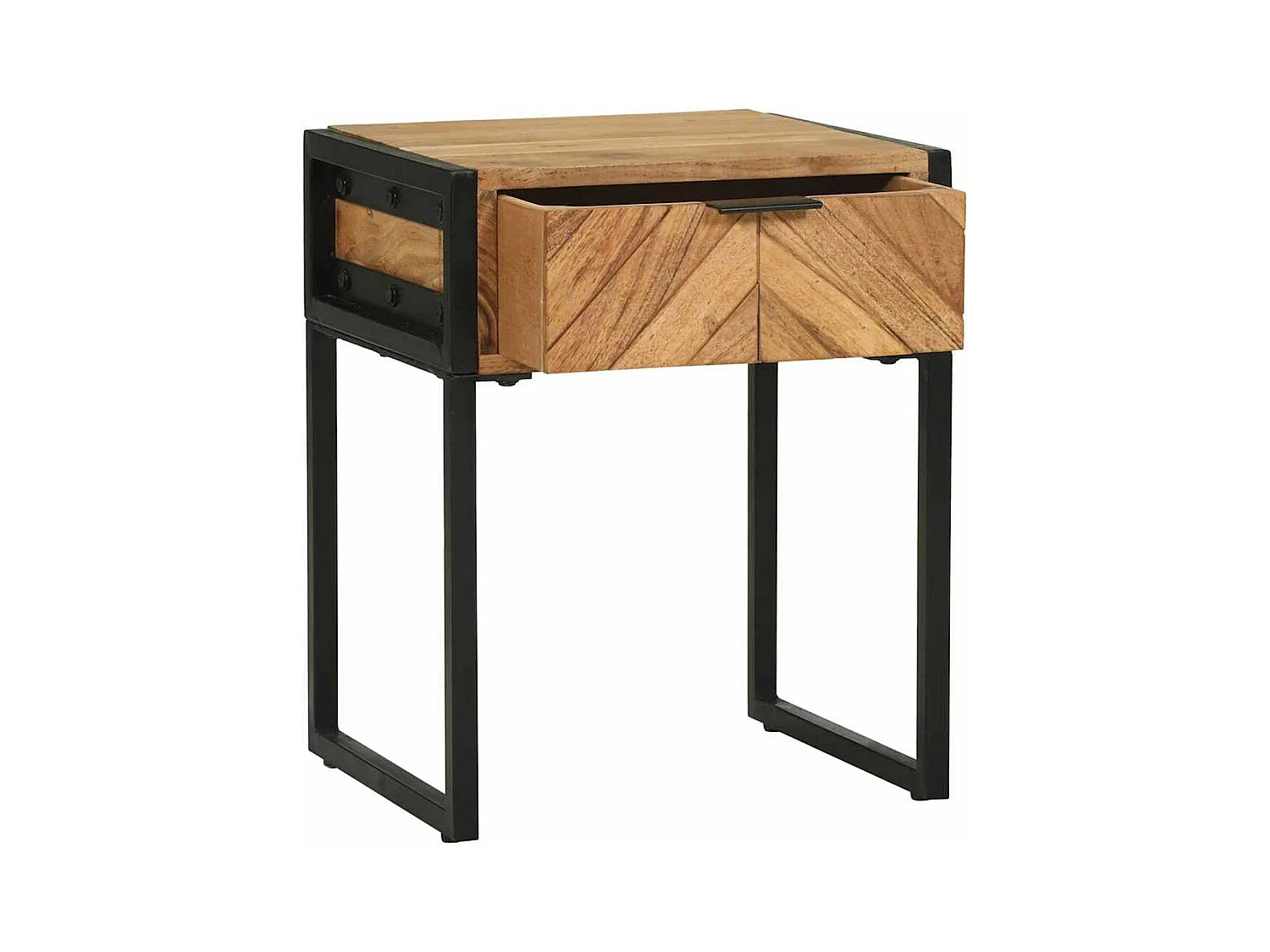 Table de chevet 40x35x50 cm en bois massif d'acacia