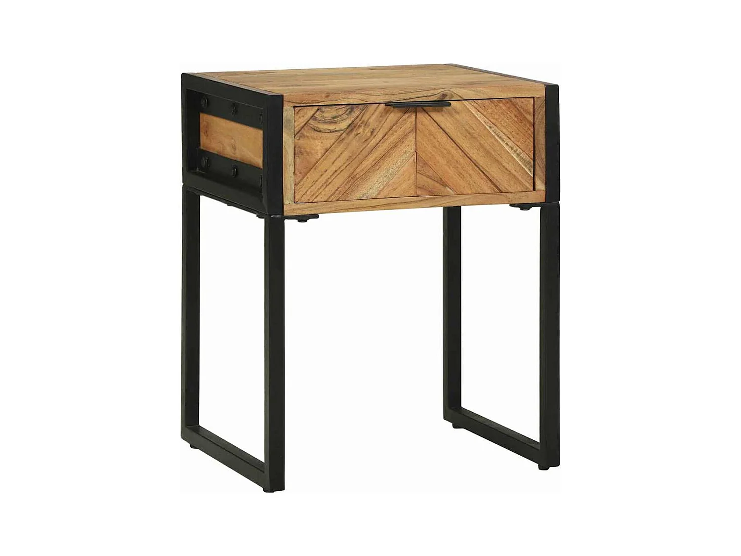 Table de chevet 40x35x50 cm en bois massif d'acacia