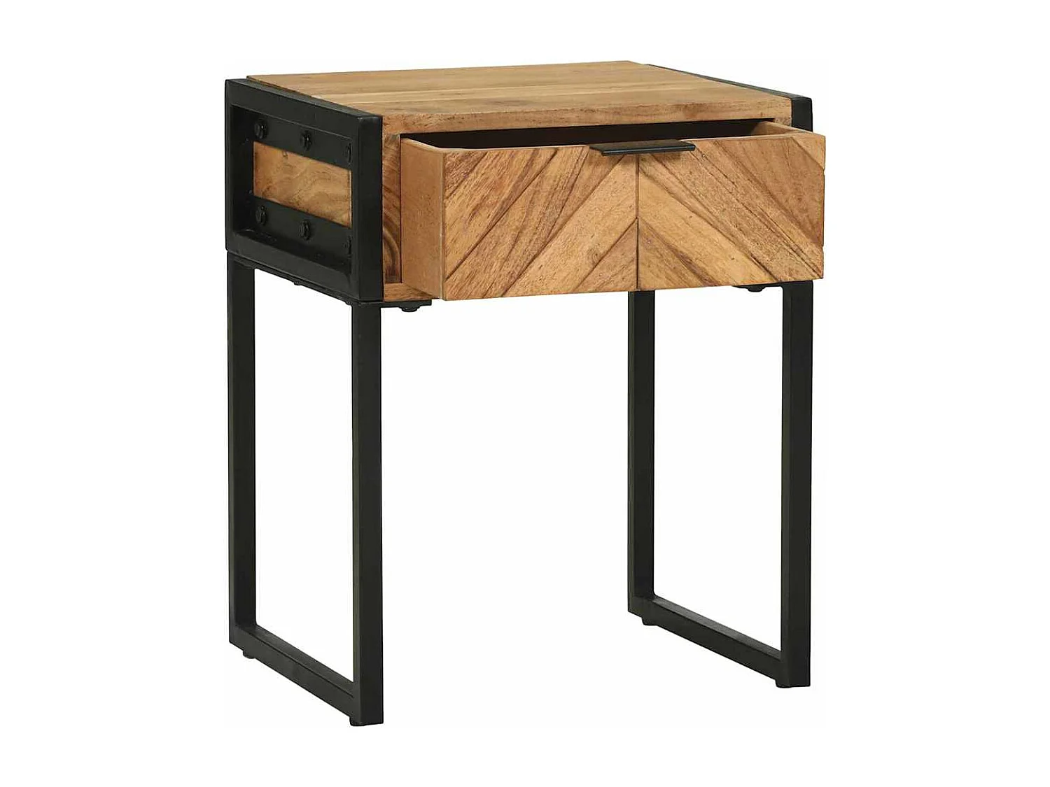 Table de chevet 40x35x50 cm en bois massif d'acacia