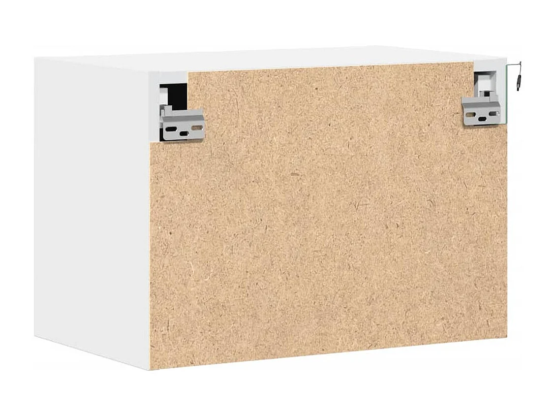 Tables de chevet murales avec lumières LED 2 pcs blanc