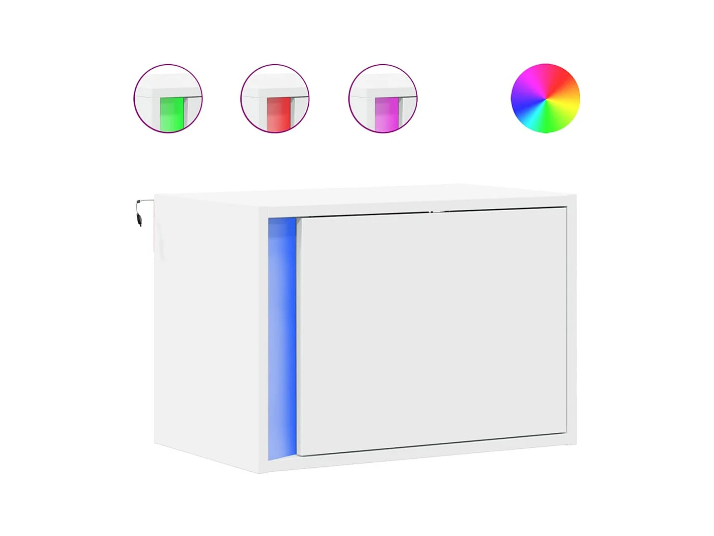 Wandnachtkastjes met LED-verlichting 2 stuks wit