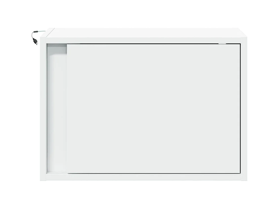 Wandnachtkastjes met LED-verlichting 2 stuks wit