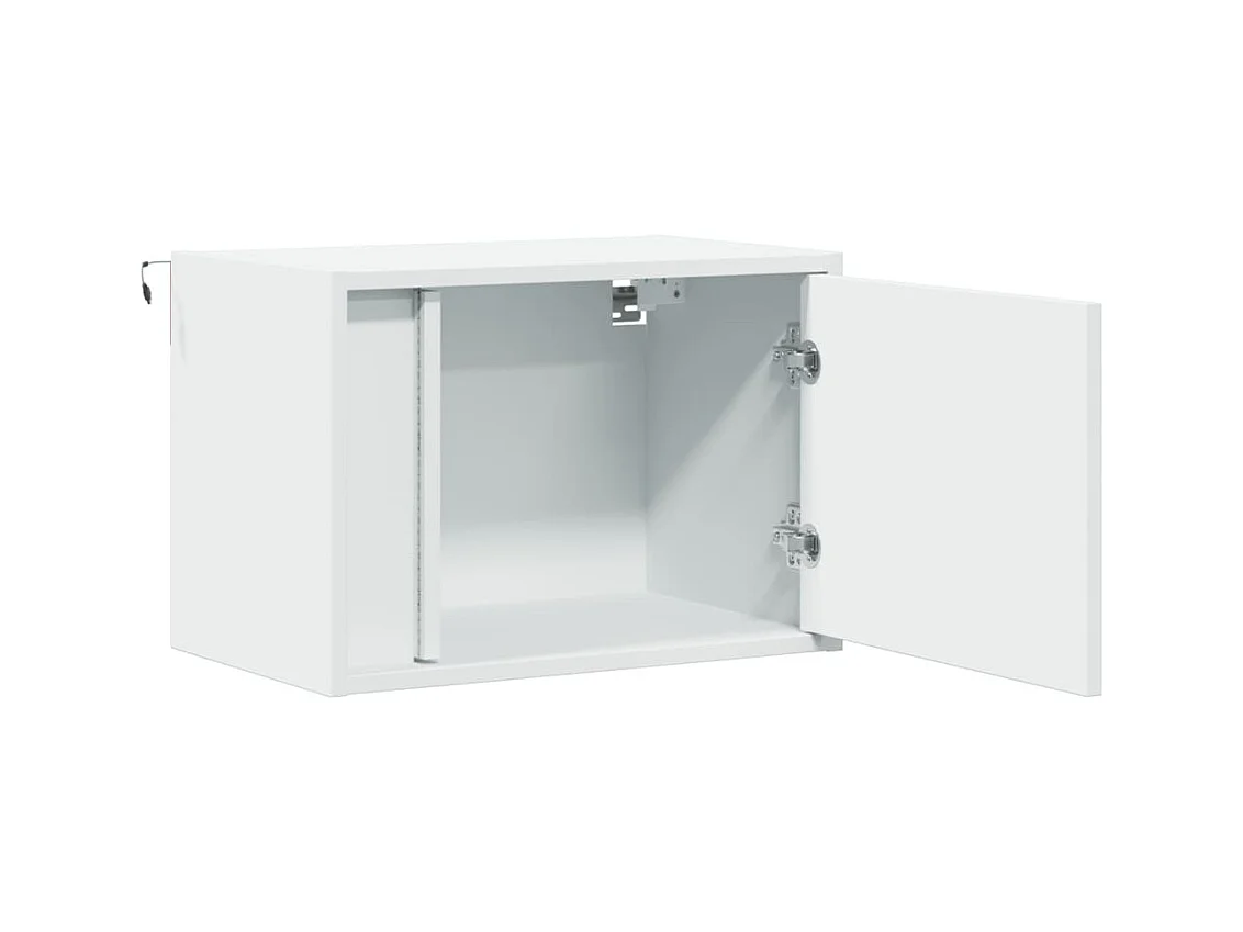 Wandnachtkastjes met LED-verlichting 2 stuks wit