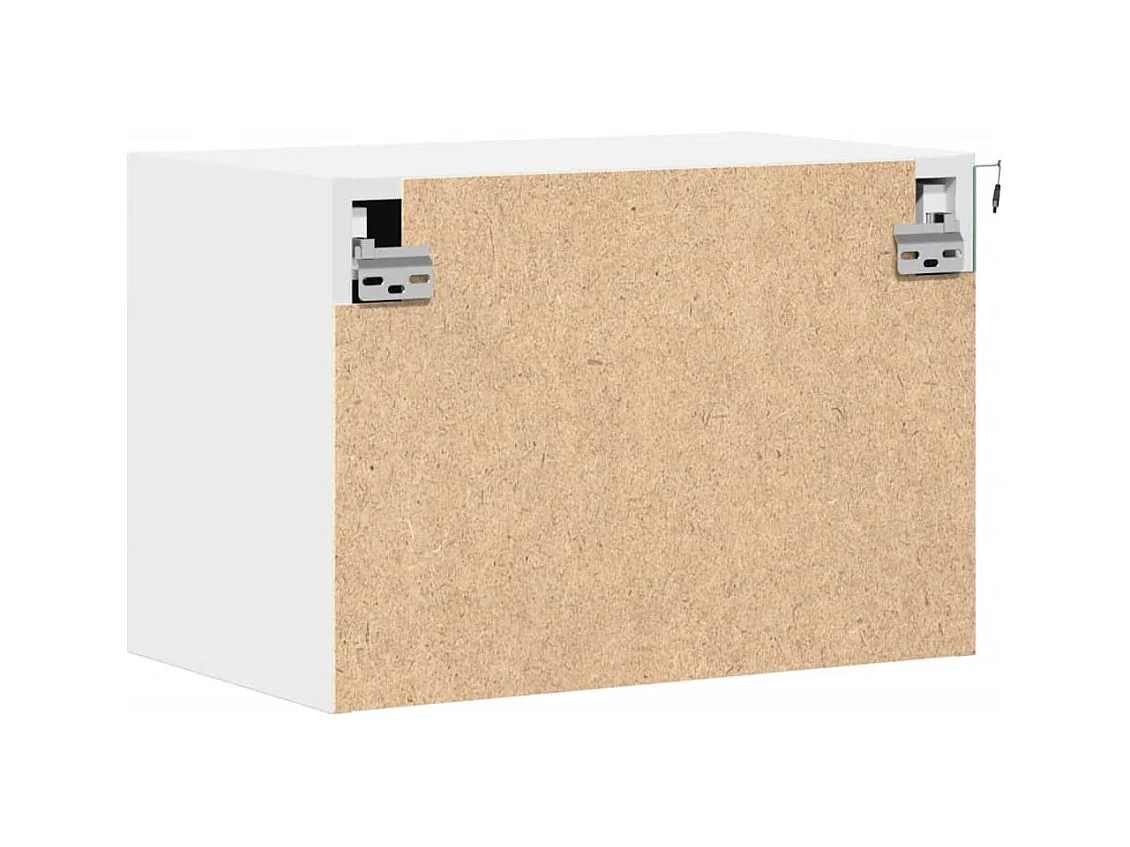 Wandnachtkastjes met LED-verlichting 2 stuks wit