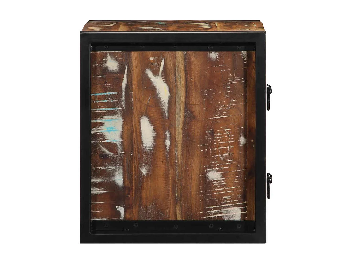 Comodino multicolore 40x35x40 cm in legno di recupero