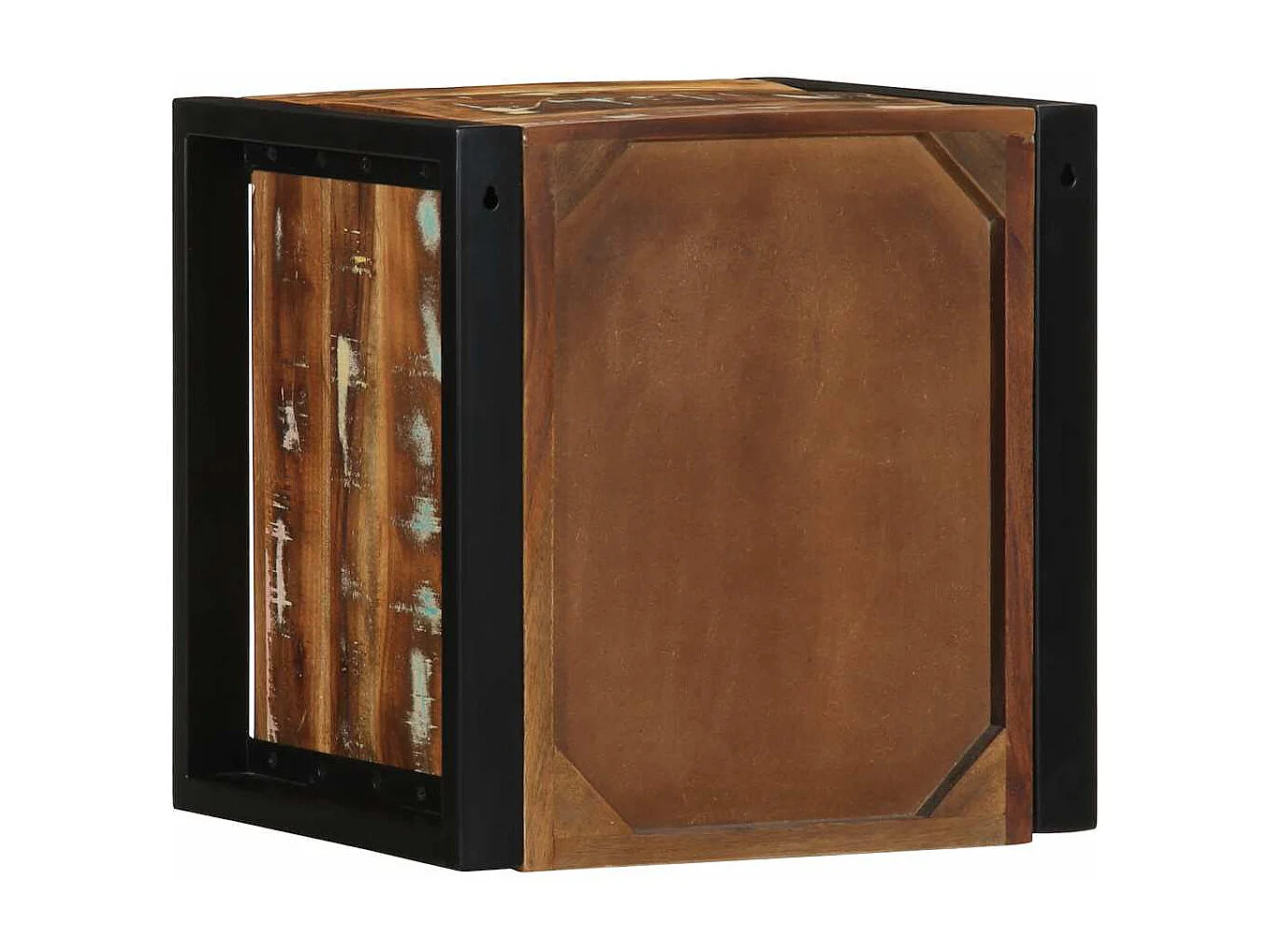 Comodino multicolore 40x35x40 cm in legno di recupero