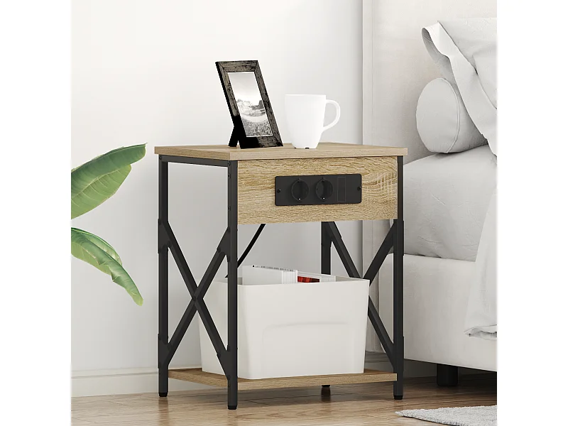 Cabinet de chevet avec tiroir Chêne sonoma 41 x 31 x 51 cm