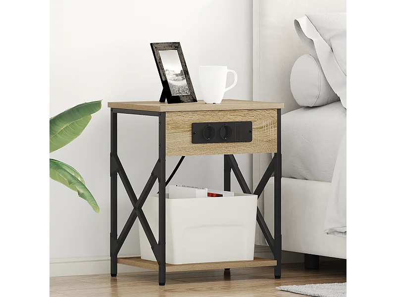 Cabinet de chevet avec tiroir Chêne sonoma 41 x 31 x 51 cm