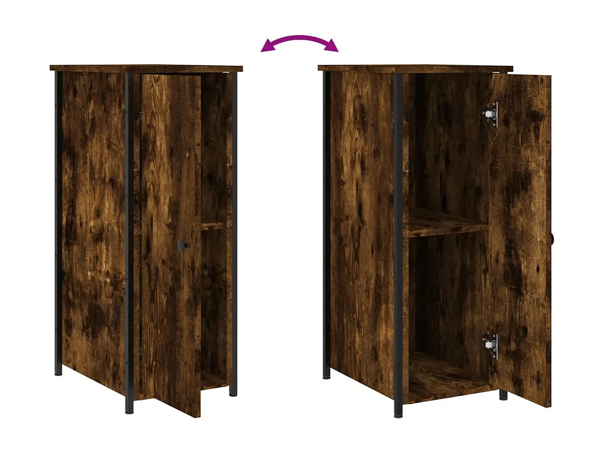 Tables de chevet 2 pcs chêne fumé 32x42x80 cm bois d'ingénierie